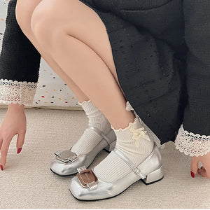 2024 Spring Women Mary Jane Shoes Women Vintage Metal Thick Heel Shoes x350