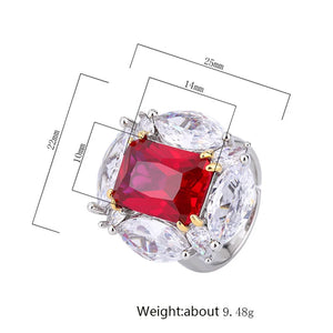 Luxury  925 Sterling Silver Geometry Paraiba Tourmaline Gemstone Ring for Women x51