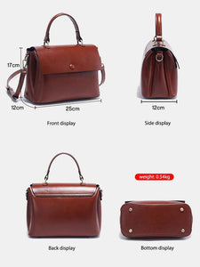 2023 Retro Small Leather Top-handle Bag Women Shoulder Bag Messenger Bag y35 - www.eufashionbags.com