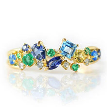 Load image into Gallery viewer, Blue/Green Modern Women Rings Cubic Zirconia Luxury Accessories Daily Wear Jewelry t10 - www.eufashionbags.com