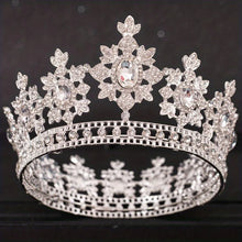 画像をギャラリービューアに読み込む, Luxury Crystal Rhinestone Crown Bride Tiara Wedding Accessories Round Diadem Gold Color Head Jewelry Crystal Hair Jewelry