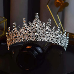 Fashion Silver Color Princess Rhinestone Crowns Tiaras Headdress Prom Wedding Hair Jewelry e62