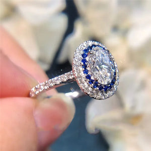 Luxury CZ Rings Oval Shaped Women's Wedding Rings Fashion Modern Accessories t58