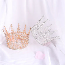 Laden Sie das Bild in den Galerie-Viewer, Baroque Vintage Crown Royal Queen Tiaras and Crowns for Wedding Tiaras Hiar Jewelry Bridal Headdress Prom Head Ornaments