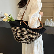 Load image into Gallery viewer, 2024 New Summer Women Woven Beach Bag Large Cotton thread Handmade Fashion Shoulder Bag a167