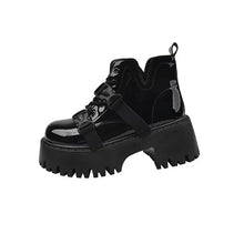 Laden Sie das Bild in den Galerie-Viewer, 2024 Spring Autumn British Style Retro Black Ankle Boots for Women&#39;s New Platform Thick Heel Short Boots High Heels Women Shoes