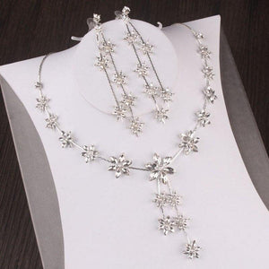 Sparkling Crystal Tiaras Bridal Jewelry Sets Rhinestone Crown Choker Necklace Earrings bn03 - www.eufashionbags.com