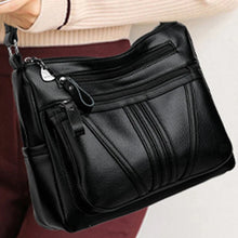 Laden Sie das Bild in den Galerie-Viewer, Women&#39;s Vintage Underarm Shoulder Bag Black Medium Pu Leather Multi Pocket Female Handbag Commuter Crossbody Bags