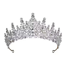 Load image into Gallery viewer, Fashion Silver Color Princess Rhinestone Crowns Tiaras Headdress Prom Wedding Hair Jewelry e62