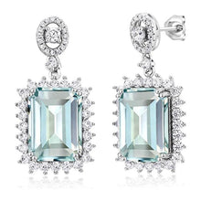 Load image into Gallery viewer, Light Blue Cubic Zircon Dangle Earrings Women Fashion Ear Jewelry he210 - www.eufashionbags.com