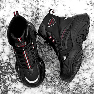 Winter Women Plush Warm Boots Platform Shoes Lace-up Ankle Boots Unisex Anti Slip Flat Sneakers
