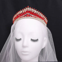 Load image into Gallery viewer, Luxury Green Opal Crystal Rhinestone Crown Princess Headdress Bridal Tiaras Crowns  e20