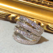 画像をギャラリービューアに読み込む, Sparkling Female Rings Multi-layers Cubic Zirconia Luxury Wedding Band Accessories Party Jewelry for Women