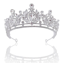 Load image into Gallery viewer, Luxury Silver Color Crystal Tiaras Crown Rhinestone Pageant Diadema Collares Headpieces bc123 - www.eufashionbags.com