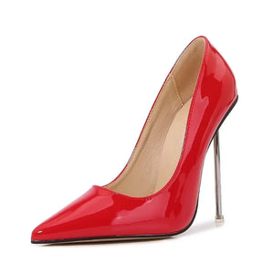 Fashion Single Shoe Pointed Metal Slim Heel Oversized Women's Sexy 2024 Spring Pumps Women High Heels Shoes