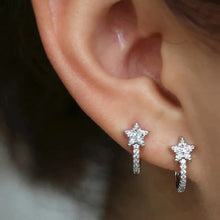 Cargar imagen en el visor de la galería, Chic Stars Hoop Earrings Women Dainty Ear Piercing Accessories Daily Wear Fashion Versatile Jewelry