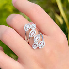 Load image into Gallery viewer, Adjustable Bling CZ Leaf Shape Long Finger Rings for Women b97