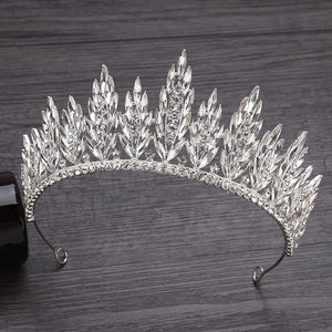 Luxury Crystal Leaves Wedding Crown Queen Tiaras Headbands a87