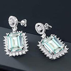 Light Blue Cubic Zircon Dangle Earrings Women Fashion Ear Jewelry he210 - www.eufashionbags.com