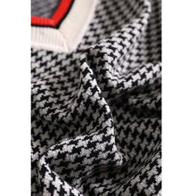 Cargar imagen en el visor de la galería, 2023 new long sleeve Autumn Winter V-neck Houndstooth Casual Fashion Sweater Ladies Knitting Jumper Top Women Pullover Outwear
