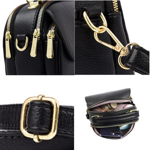 Luxury Leather Handbag Women Mobile Phone Bag Large multilayer Shoulder Crossbody Bag a147