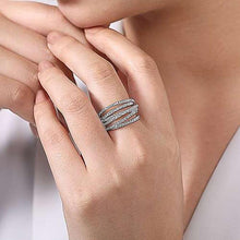 Charger l&#39;image dans la galerie, Women Multi-Layered Cross Ring Dazzling CZ Stone Daily Wear Party Jewelry hr22 - www.eufashionbags.com