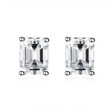 Carica l&#39;immagine nel visualizzatore di Gallery, 925 Sterling Silver Earrings Temperament Earrings High Carbon Diamond 6*8mm Rectangle Women Ring