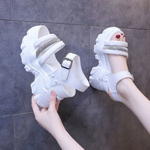 Load image into Gallery viewer, Summer Women Wedges Sandals Shoes Chunky Sandals Bling Crystal Open Toe Sandals
