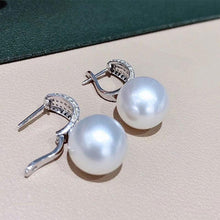 Load image into Gallery viewer, Luxury CZ Imitation Pearl Earrings for Women Silver Color Wedding Earrings he32 - www.eufashionbags.com