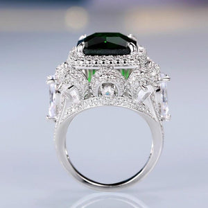 Green Cubic Zirconia Women Rings Wedding Jewelry Gift hr187 - www.eufashionbags.com