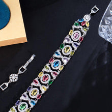 Load image into Gallery viewer, Green Cubic Zirconia Chain Link Party Bracelets for Women cw41 - www.eufashionbags.com