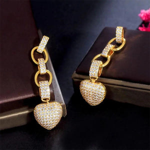 Long Heart Charms Hanging Earrings Romantic Ear Accessories for Women t30 - www.eufashionbags.com