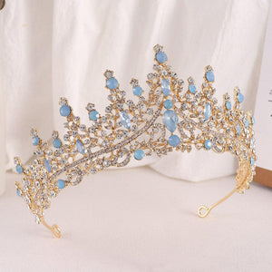 Pink Opal Princess Wedding Crowns Jewelry Head Accessories bc57 - www.eufashionbags.com