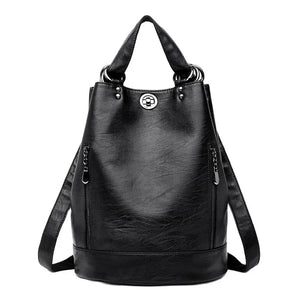 High Quality Soft Leather Bagpack Women Fashion Anti-theft Backpack New Casual Shoulder Bag Large School Bag