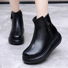 画像をギャラリービューアに読み込む, Winter Women Genuine Leather Wedges Boots Thick Ankle Boots q139