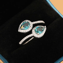 Load image into Gallery viewer, Water Drop Shape Zirconia Opening Ring Women Engagement Accessories hr21 - www.eufashionbags.com