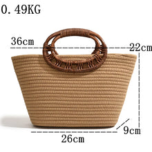 Carica l&#39;immagine nel visualizzatore di Gallery, Large Seaside Holiday Handbags Woven Summer Bags Beach Basket Fashion Beach Bag a186