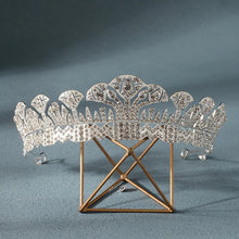 画像をギャラリービューアに読み込む, Luxury Royal Queen Geometric Crystal Bridal Tiaras Crowns Baroque Rhinestone Pageant Diadem Headpieces