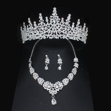 Load image into Gallery viewer, Luxury Crystal Bridal Jewelry Sets Women Tiara/Crown Earrings Choker Necklace Set dc30 - www.eufashionbags.com