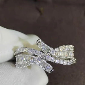 New Wedding Rings for Women Sparkling Crystal Cubic Zirconia Jewelry hr201 - www.eufashionbags.com