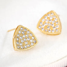 Load image into Gallery viewer, Luxury Triangle Stud Earrings Personality Copper Zirconia Earings Hip-hop Jewelry