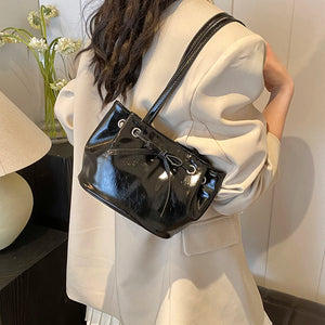 Fashion Shoulder Bag Women PU Bow Clutch Top Handle Luxury Underarm Bag Chic Y2K Bag for Girls