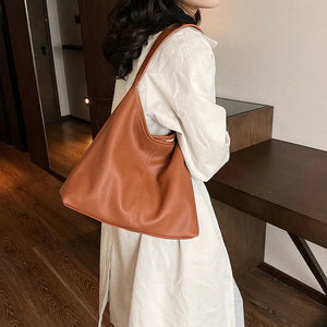 Fashion Women Leather Shoulder Bag Retro Solid Color Hobo Bag Tote Purse z21