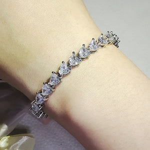Luxury Heart Silver Color Bracelet Bangle for Women n17