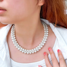 画像をギャラリービューアに読み込む, Handmade Cubic Zirconia Link Necklace Cluster Pearl Wedding Party Engagement Jewelry b71