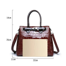 Carica l&#39;immagine nel visualizzatore di Gallery, Luxury High Quality Women&#39;s Shoulder Bag Crocodile Pattern Handbag Large Messenger Bag