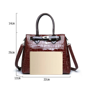 Luxury High Quality Women's Shoulder Bag Crocodile Pattern Handbag Large Messenger Bag