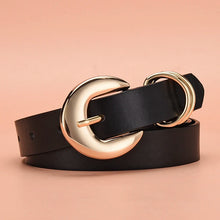 Laden Sie das Bild in den Galerie-Viewer, PU Leather Belt For Women Gold Pin Buckle Jeans Black Belts Designer High Quality Trouser Belts