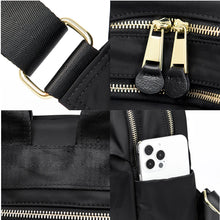 Carica l&#39;immagine nel visualizzatore di Gallery, Luxury Genuine Leather And Oxford Women Backpack Fashion Travel Knapsack a25