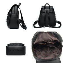 Charger l&#39;image dans la galerie, Large Fashion PU Leather Backpack Women Rucksack Knapsack Travel Backpack Shoulder School Bag a09